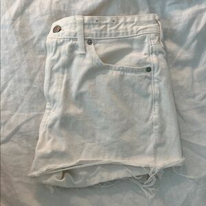 Madewell Cream Relaxed Denim Shorts